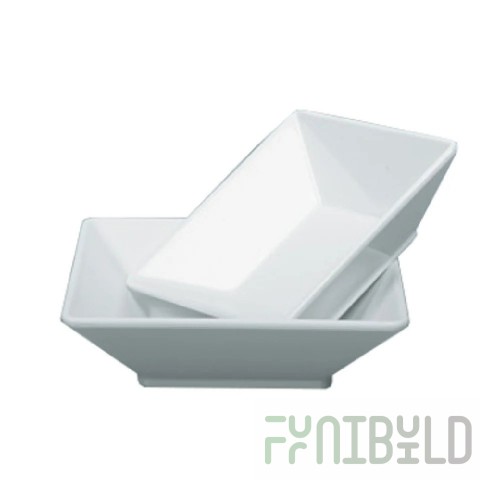 Yanco RM-307 22 Oz White Square Melamine Bowl Dishwasher Safe 4 Dozen Cases