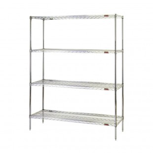 Eagle 2448C74 48 Inch 4-Tier Wire Shelving Unit Chrome Finish