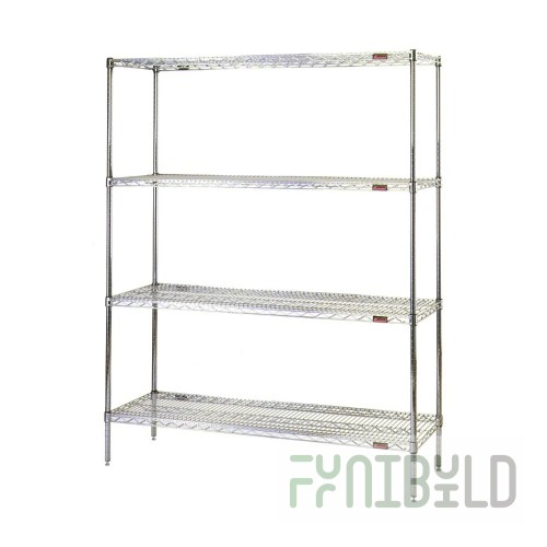 Eagle 2448C74 48 Inch 4-Tier Wire Shelving Unit Chrome Finish