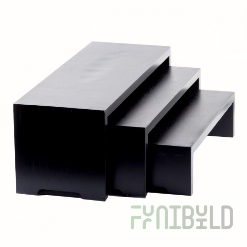 1880 Hospitality WC3000 12 Inch Wood Cube Riser Set 3 Piece Display Riser