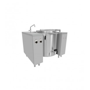 Electric cooking kettle, manual tilting, steam jacket, solid-drawn KPEM-100-OR