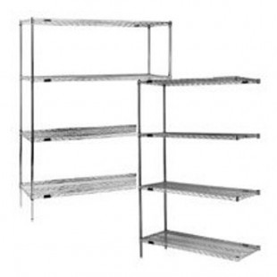 Eagle A4-63-1836E 36 Inch 4 Tier Add-On Wire Shelving Unit Antimicrobial Finish