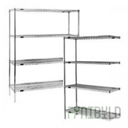 Eagle A4-63-1836E 36 Inch 4 Tier Add-On Wire Shelving Unit Antimicrobial Finish