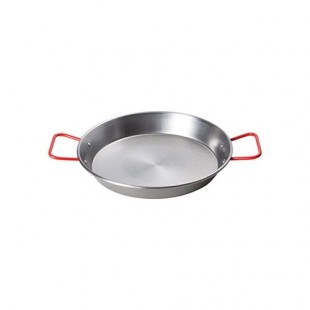 Winco CSPP-14 14-1/8 Inch Diameter Paella Pan Carbon Steel Round with Handles