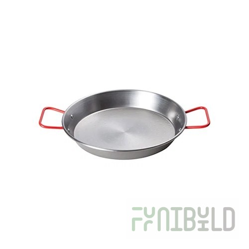 Winco CSPP-14 14-1/8 Inch Diameter Paella Pan Carbon Steel Round with Handles