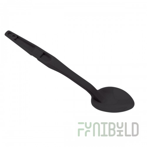 Cambro SPO13CW110 13 Inch Solid Deli Spoon Polycarbonate Black with Notched Back