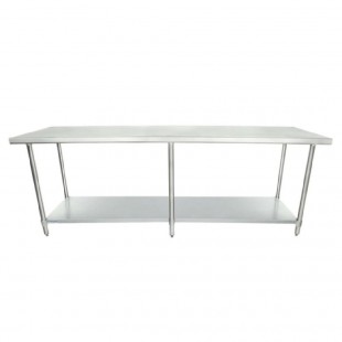 Empura EWT3096 96 Inch Work Table 18 Gauge Stainless Steel Top No Backsplash