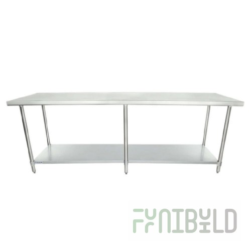 Empura EWT3096 96 Inch Work Table 18 Gauge Stainless Steel Top No Backsplash