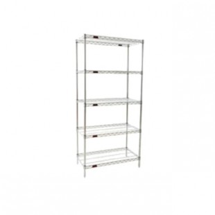 Eagle A5-74-1848C 48 Inch 5-Tier Wire Shelving Unit Chrome Finish with Hooks