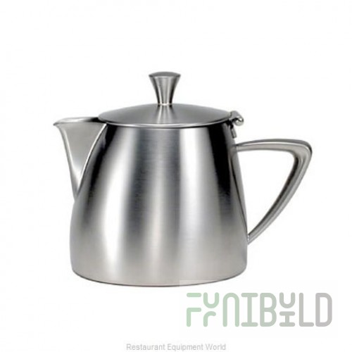 1880 Hospitality 88004801A 9 Oz Short Spout Teapot with Lid Stainless Steel