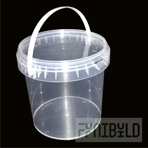 Bucket 1 l., D=130 in H=120 in, with seal, round transparent.