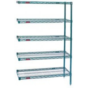 Eagle A5-86-2472VG 72 Inch Add-On Shelving Unit 5-Tier Wire Epoxy Green