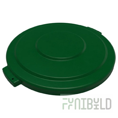 Carlisle 84103309 24-12/25 Inch round Waste Bin Lid with snap down locks Green Plastic