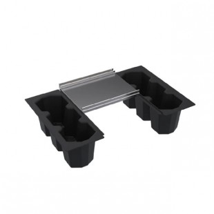 Optional 24 Inch Underbar Ice Bin Partial Cover with (2) Plastic Bottle Well, Krowne SC24H-BW