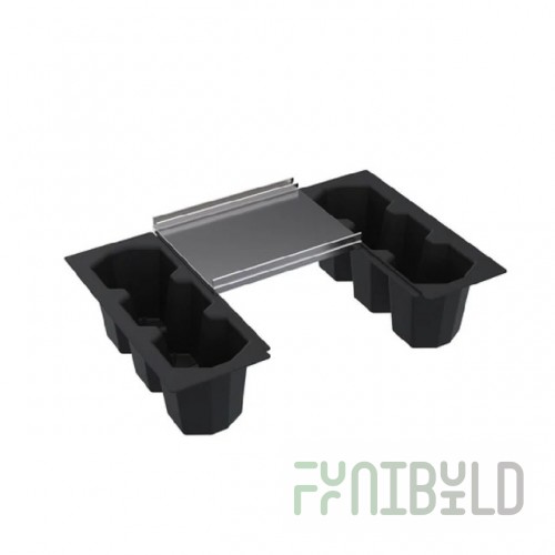 Optional 24 Inch Underbar Ice Bin Partial Cover with (2) Plastic Bottle Well, Krowne SC24H-BW