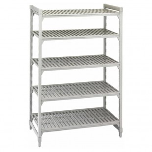 Cambro EXA213084V5480 30 Inch 5 Tier Stationary Shelving Unit Antimicrobial Gray