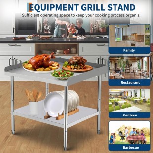 Convection grill stand with display case (stainless steel, 840x670x300 in)