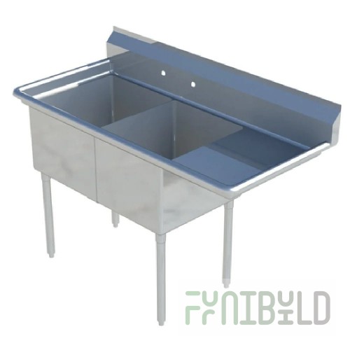 Sapphire Manufacturing SMS-2-2020R Sink 2-compartment 62-1/2