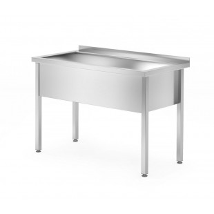 Welded wash basin with working surface VSMS-1/1340/700/870-N-TEH