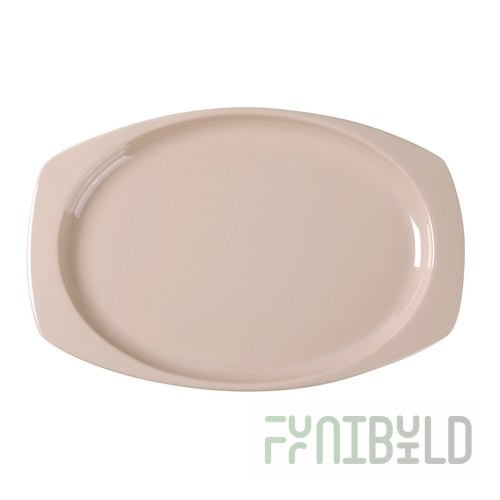 Yanco NS-212T 12-1/2 Inch Tan Oblong Platter Dishwasher Safe Melamine