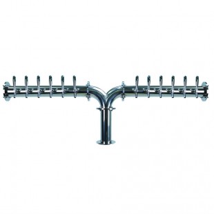 Micro Matic TT-Y-12KR-11 Glycol Cooled Draft Beer Tower Stainless Steel with Twelve Faucets