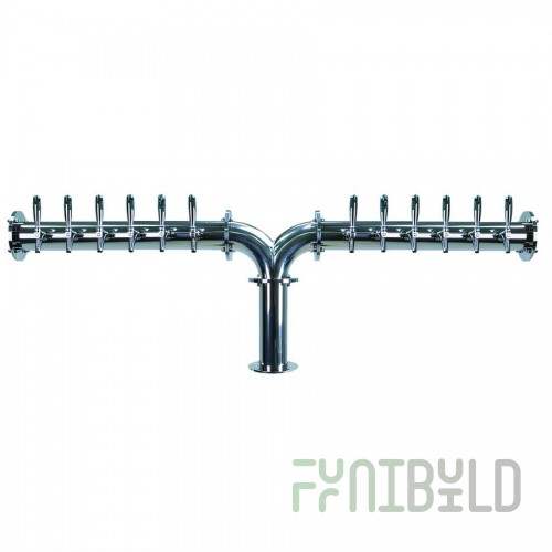 Micro Matic TT-Y-12KR-11 Glycol Cooled Draft Beer Tower Stainless Steel with Twelve Faucets