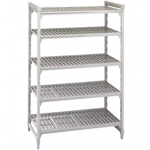 Cambro EXU184864V4480 48 Inch 4 Tier Vented Shelving Unit Antimicrobial Gray