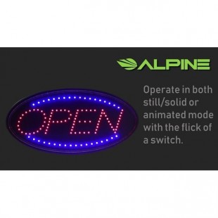 Alpine Industries ALP497-02 23 Inch LED Open Sign Wall Mount with Flashing and Steady Display