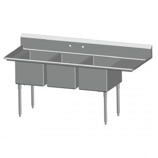 SPG International 3N1620 Universal Stainless Sink Three Compartment 20