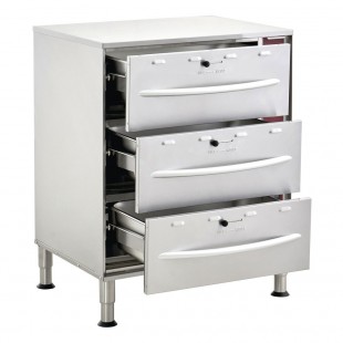 Hubert 100544 Kratos Drawer Warmer Triple Drawer Free Standing