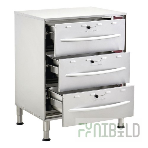 Hubert 100544 Kratos Drawer Warmer Triple Drawer Free Standing