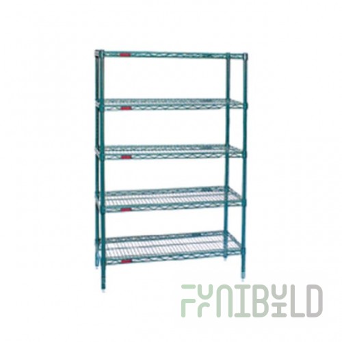 Eagle A5-74-2448VG 48 Inch Shelving Unit Add-On 5 Tier Green Epoxy Wire