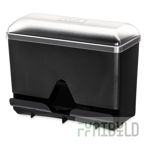 Carlisle ST250 San Jamar Straw Dispenser 10 Inch Black Plastic with Clear Lid