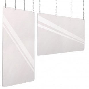 Eagle BGCM-2448 48 Inch Breath Shield Ceiling Mount Plexiglass Panel with Chains Eagle BGCM-2448 48 Inch Breath Shield Ceiling Mount Plexiglass Panel with Chains