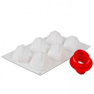 JB Prince MA193 24.03oz Cacao Mold with Cutter Silicone Coated