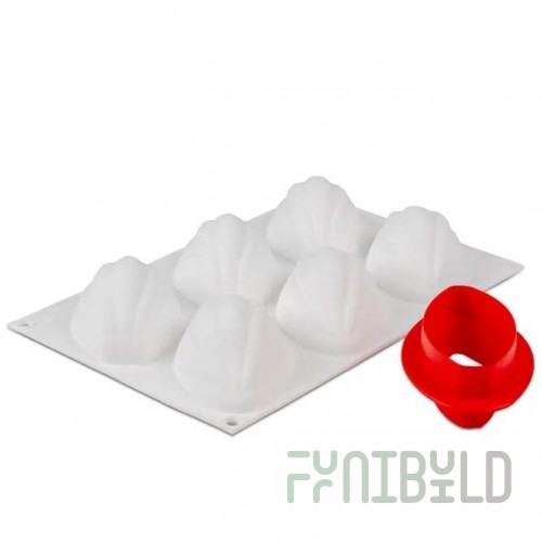 JB Prince MA193 24.03oz Cacao Mold with Cutter Silicone Coated