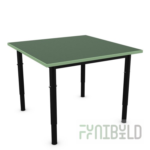 Square table, height adjustable, rounded corners, art.614РК