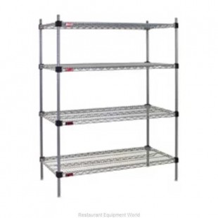 Eagle F2QA2-74-2436S 36 Inch 4 Tier Wire Shelving Unit Stainless Steel Finish