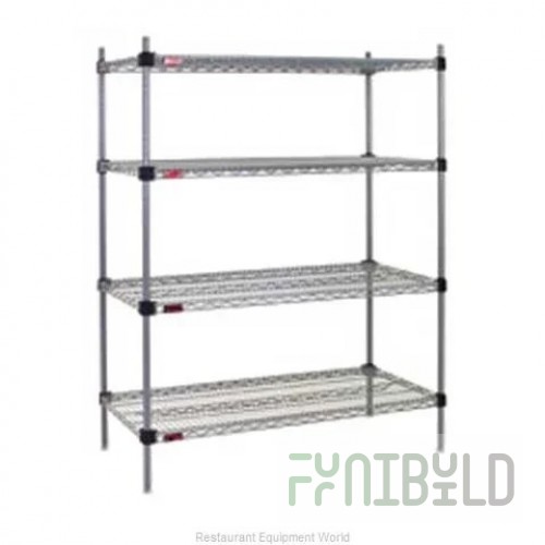 Eagle F2QA2-74-2436S 36 Inch 4 Tier Wire Shelving Unit Stainless Steel Finish
