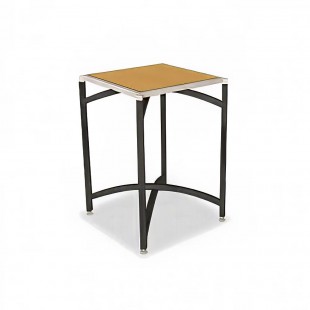 Forbes Industries 7024TG-42 24 Inch Square Folding Table with Tempered Glass Top Black