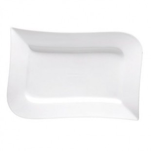 Fortessa MD.LACOTE.MG.04 14 Inch Rectangular Platter Gray China with Outdoor Mistral