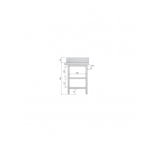 Wall-mounted closed table NBMSZ-6/7B (600x700x850mm, with side)