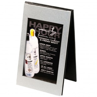 Menu Solutions CHMT-A Double View Aluminum / Vinyl Menu Tent with Brushed Finish - 4
