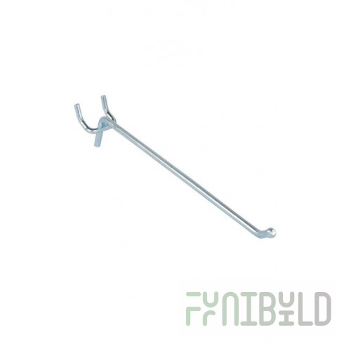 4 inch Chrome Peg Hook for .25 inch Pegboard