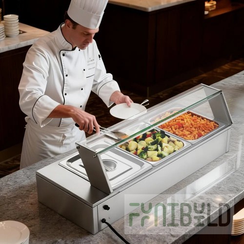 Antunes 7000705 2/3 Size Steam Food Warmer Pan Set of Three Stainless Steel