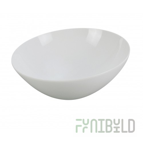 Yanco VE-207 22 Oz Round Salad Bowl Dishwasher Safe White Melamine