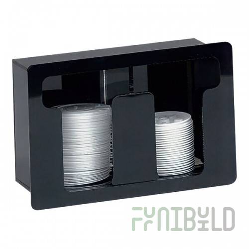 Dispense-Rite Black Acrylic 2-Section Built-In Flush-Mount Lid Organizer FML-2