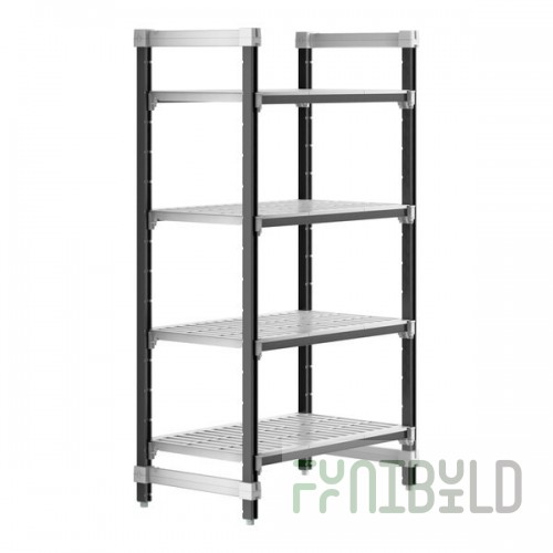 Cambro EXU213664V4480 21 Inch 4 Tier Stationary Starter Unit Gray All Plastic