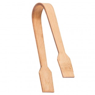 Tablecraft BAMDT35 3-3/8 Inch Small Bamboo Tongs Pack of 12 for Serving