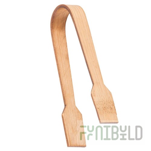 Tablecraft BAMDT35 3-3/8 Inch Small Bamboo Tongs Pack of 12 for Serving